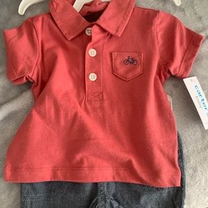 carters golf shirt and short set 3M brand new